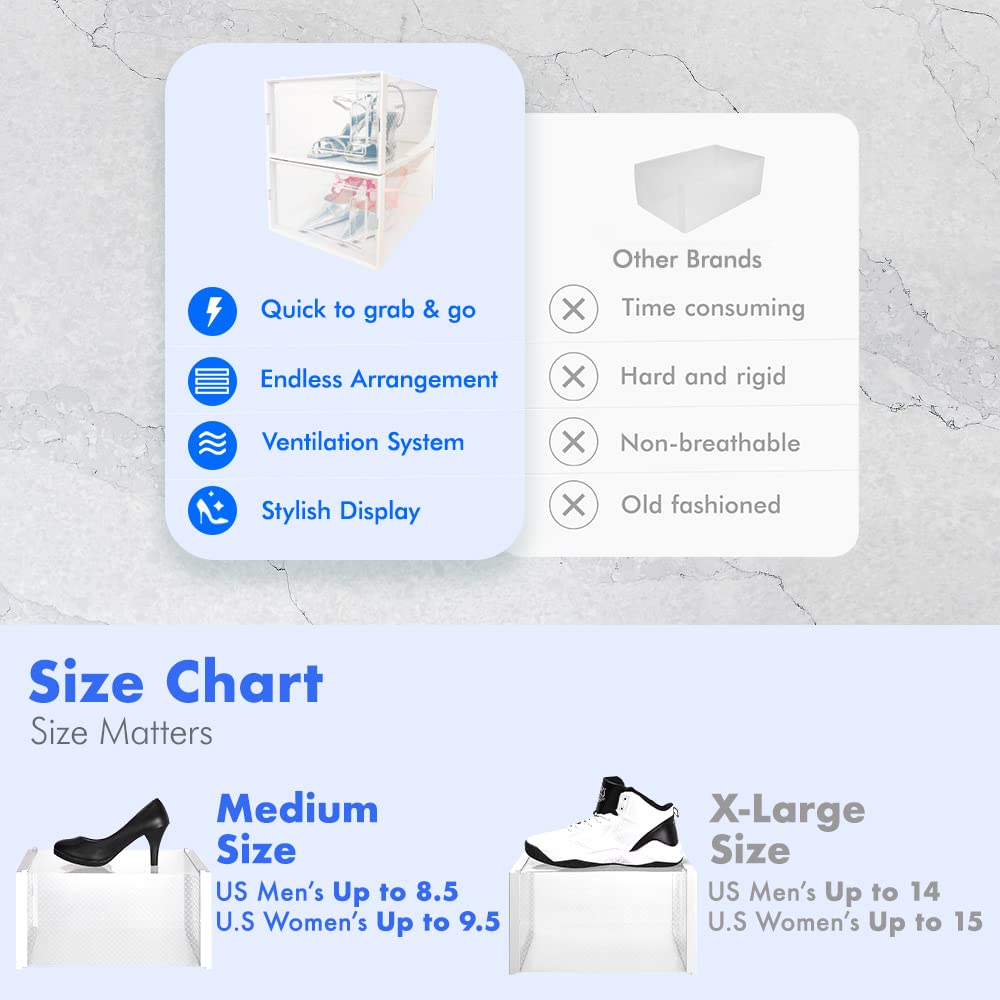 Buy Shoe Organizer Shoe Storage Boxes, Shoe Boxes Clear Plastic