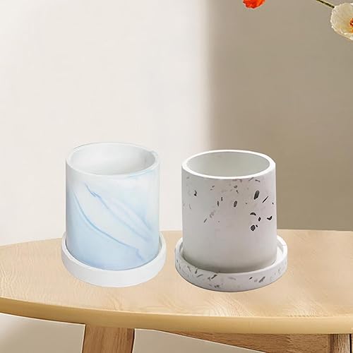 Miniatura 7 de Moldes de silicona para jarrón, moldes redondos de hormigón, moldes para macetas y platillos para hacer macetas cilíndricas, para hacer macetas de