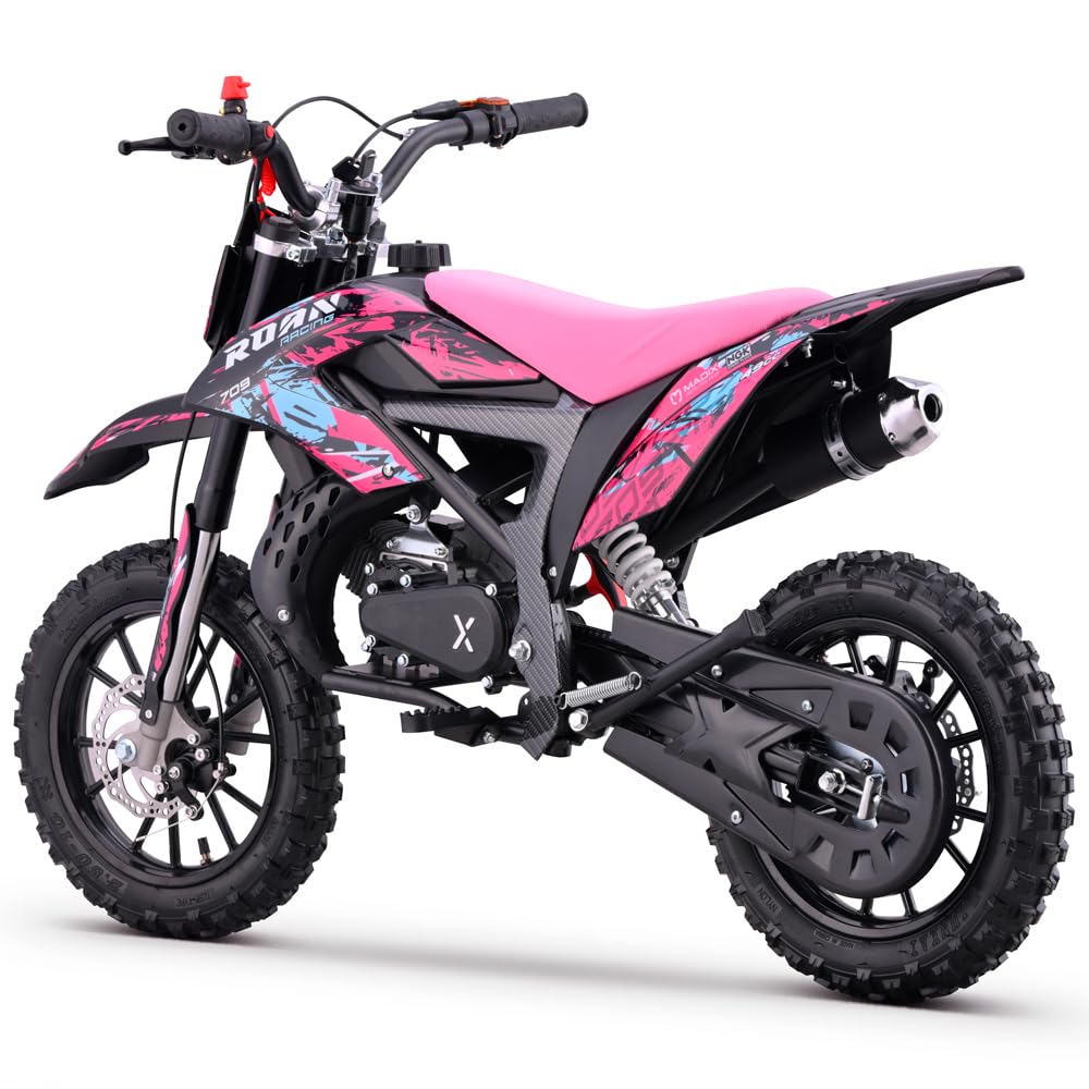 Minicross para niño gasolina 49cc Roan 709 10/10" (rosa)