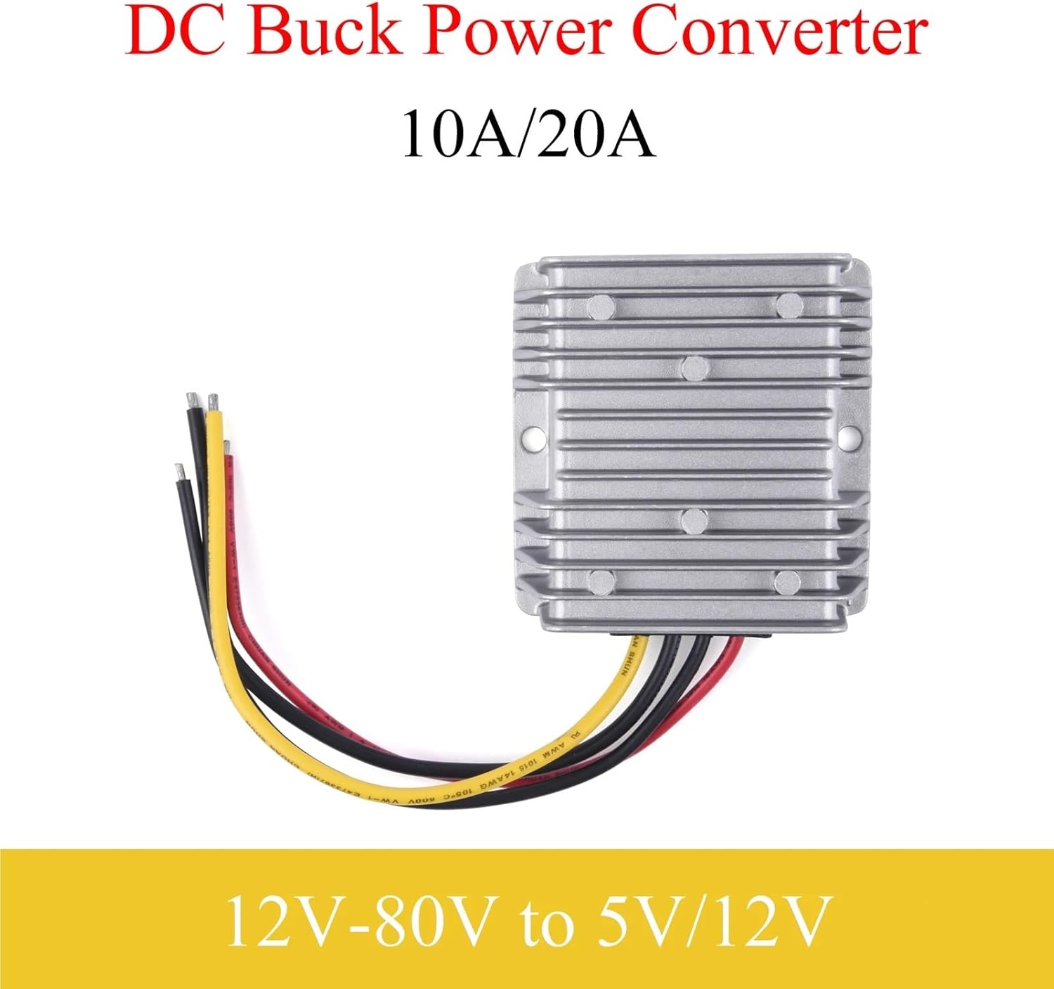 1pcs DC 12V-80V to 5V/12V Power Converter 10A 20A Buck Regulator Step-Down Voltage Automotive Power Supply Moudle for Car(10A,12-80V to 5V)