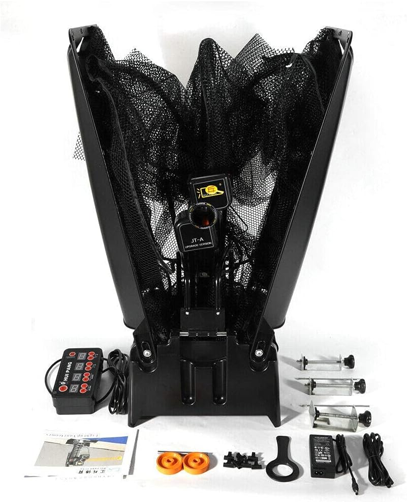 Table Tennis Robot Training,50W JT-A Automatic Ping Pong Robot Machine with Catch Net and 9 Different Spin Balls for Training : Sports & Outdoors