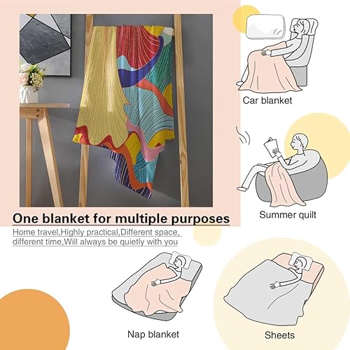 Miniatura 4 de WHYATT Manta estampada de flores multicolor para cama cama cama camping 30 pulgadas x 40 pulgadas