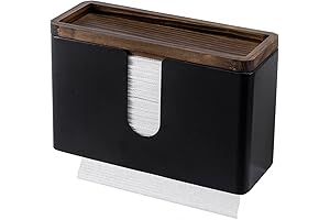 MyGift Wall Mounted Modern Black Matte Metal Paper Towel Holder with Rustic...