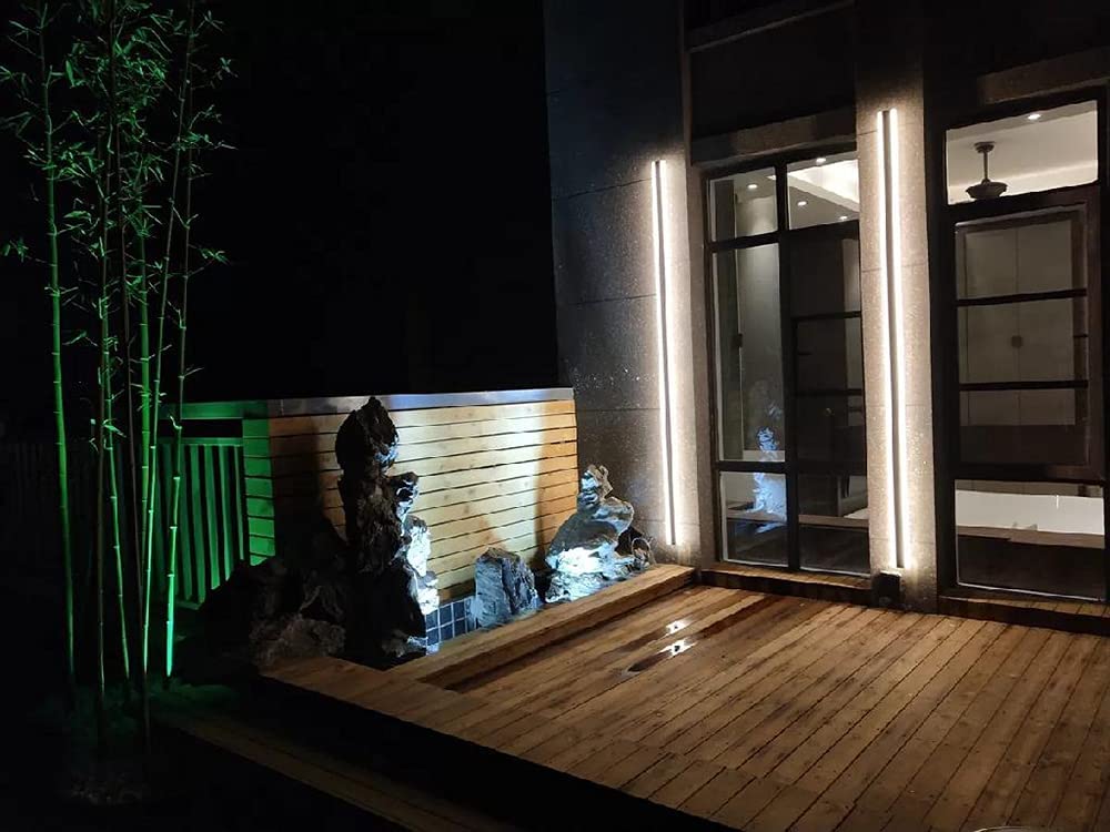giardino muro esterno Applique da parete, Moderna LED Terrazza Lampade da parete, IP65 impermeabili nera alluminio Barra luminosa lunga, per Bagno Soggiorno scale Illuminazione da parete (3000K,150CM)
