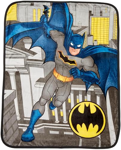 Batman DC Comics - Ropa de cama para niños, manta de seda súper suave, 40 x 50 pulgadas, (producto oficial con licencia) por Franco