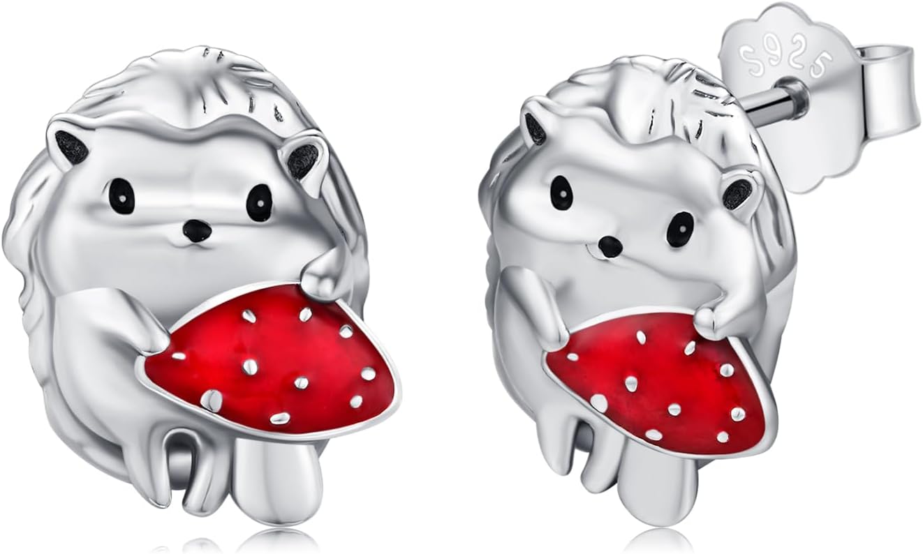 Animal Stud Earrings 925 Sterling Silver Butterfly/Unicorn /Yorkie/Beagle/Axolotl/Frog/Highland Cow/Cow/Panda/Dog/Dino/Cat/Beagle/Schnauzer/Hedgehog/Sloth Animal Jewelry Christmas Gifts for Women