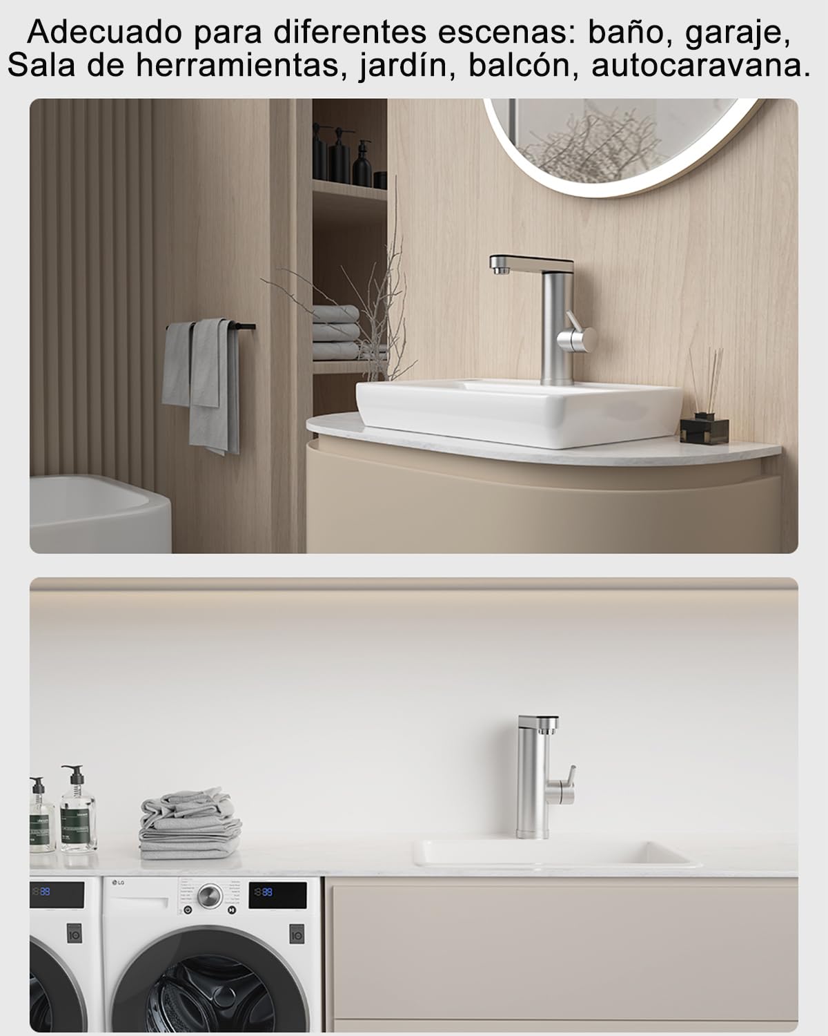 Grifo de agua caliente de acero inoxidable, grifo eléctrico con calentador de paso con indicador de temperatura digital, salida giratoria de 120 grados, armaturas eléctricas baño (salida de pantalla)
