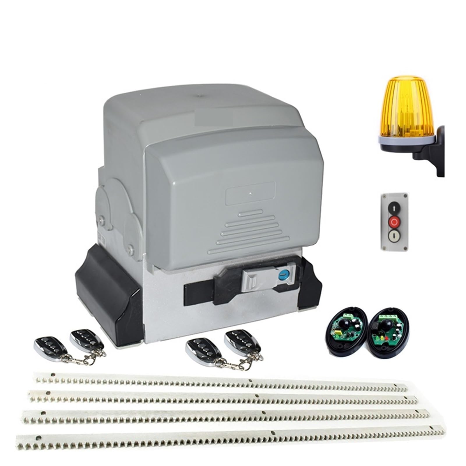 Zestaw do elektrycznego otwierania bramy, 1000W 2500kg Automatyczny moduł otwierania bramy przesuwnej GSM Zestaw z silnikiem 4m 5m Stalowe stojaki Sprzęt pilotami do bram przesuwnych(KIT9)
