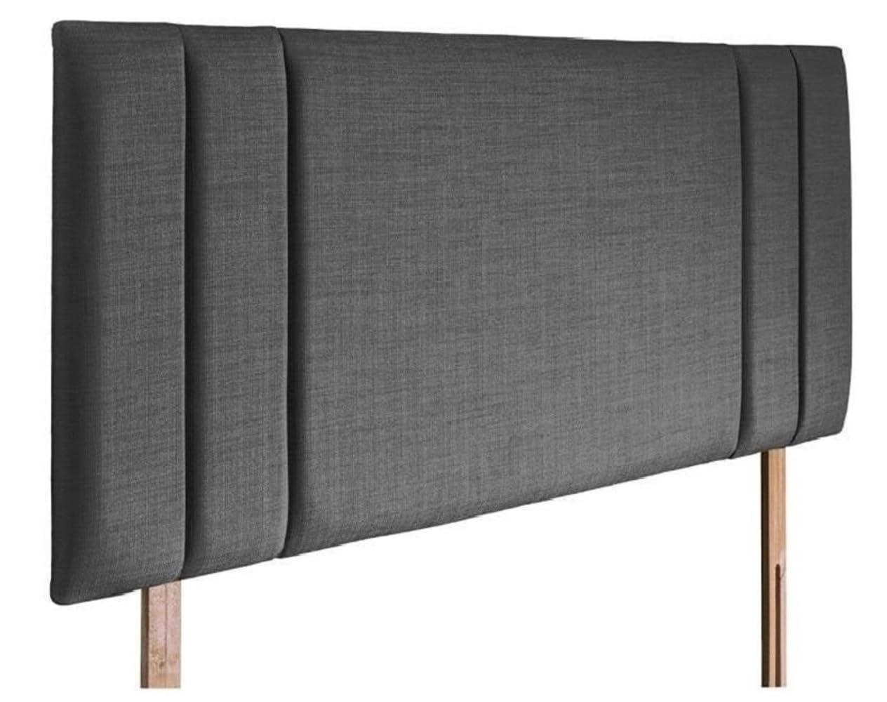 mm08enn new side bar bed headboard in linen fabric available in and sizes (4ft6 double, Light Grey GT)