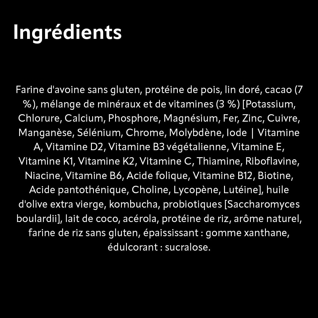 YUÏT - Substitut de repas - Shake protéiné - 35g de protéines en poudre + Probiotiques - Aliment 100% naturel - Shake diététique rassasiant - Supplément vitamines, minéraux - Chocolat - 1kg