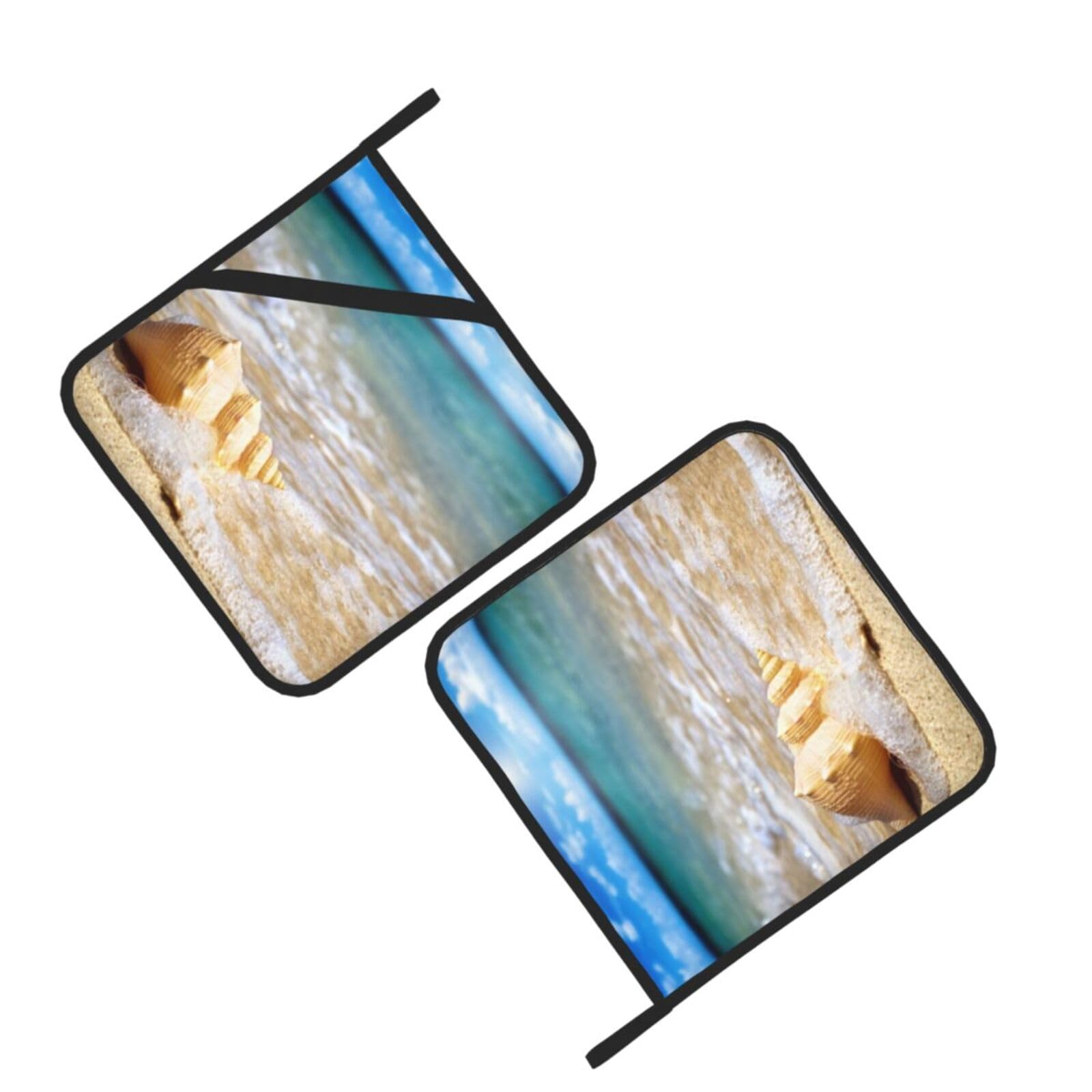 Seashell Printed Oven Pot Holders Set of 2 Pcs Heat Resistant Kitchen Microwave Potholders for Cooking Baking Grilling