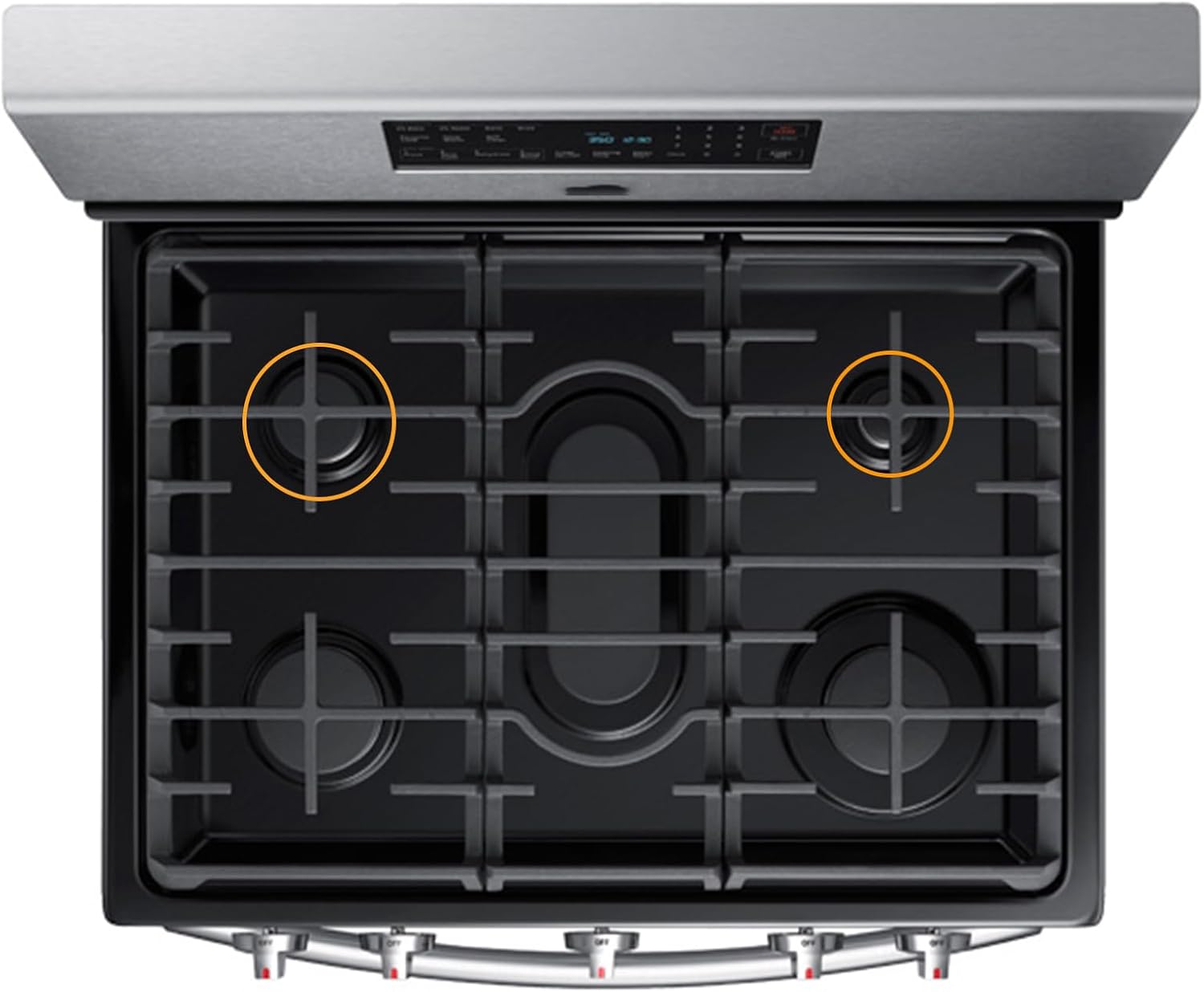 Allstare DG62-00111A DG62-00070A Surface Small and Medium Burner Cap Replacement for Samsung Gas Range Parts NX58H5600SS/AA NX60T8311SS/AA NX60A6511SS/AA Samsung Gas Stove Range Burner Caps 2 Pcs