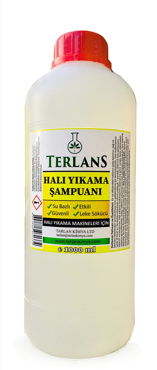 Terlans Parfümlü Halı Yıkama Şampuanı, 1000 ml Makine İçin Köpük ve pH Ayarlı Konsantre Şampuan
