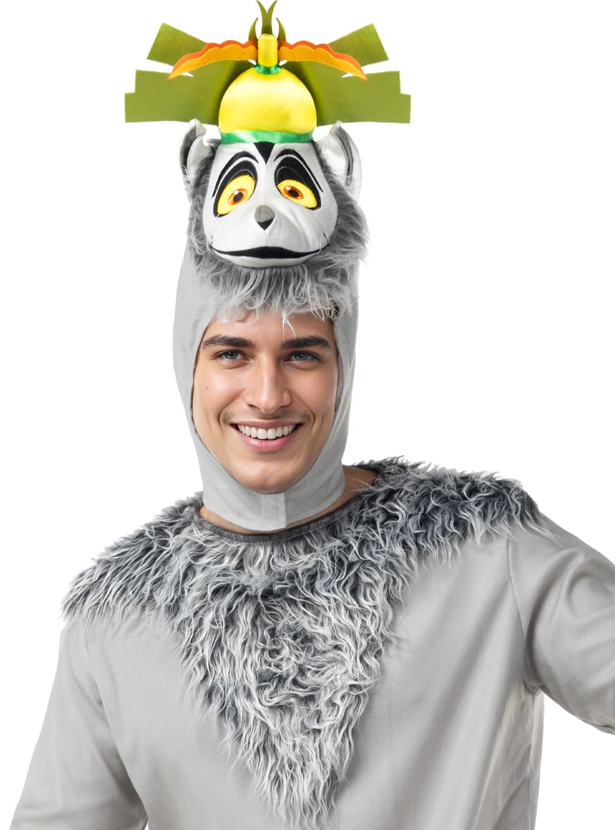 Funidelia | Disfraz de Madagascar Rey Julien para hombre Dibujos Animados & Madagascar - Disfraz para adultos y divertidos accesorios para Fiestas, Carnaval y Halloween - Talla M - L