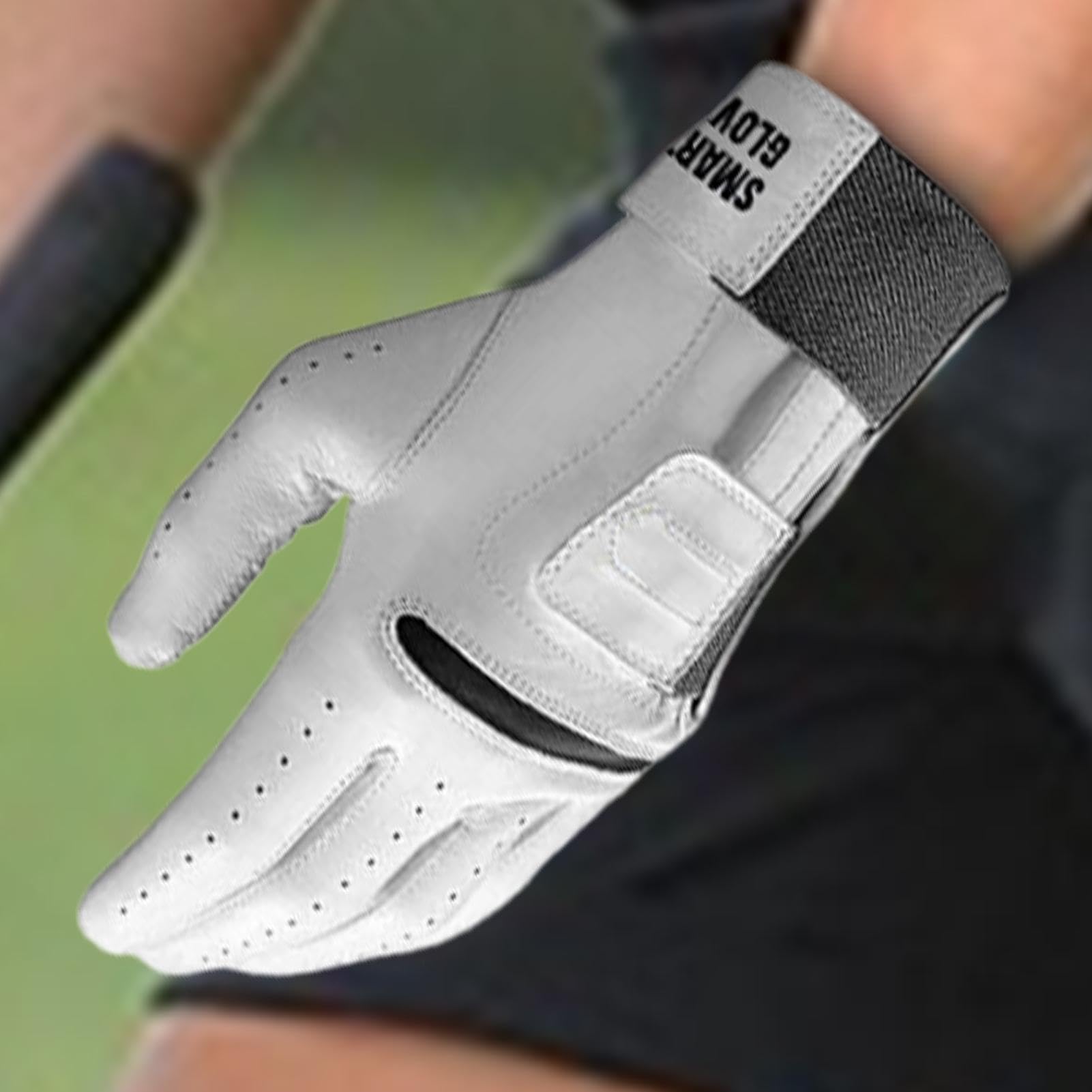 Guanti da golf per mancini e destrorsi, supporto per polso 2 in 1, comoda impugnatura, aiuto per allenamento, strumento di stabilità per principianti, professionisti e appassionati, antiscivolo