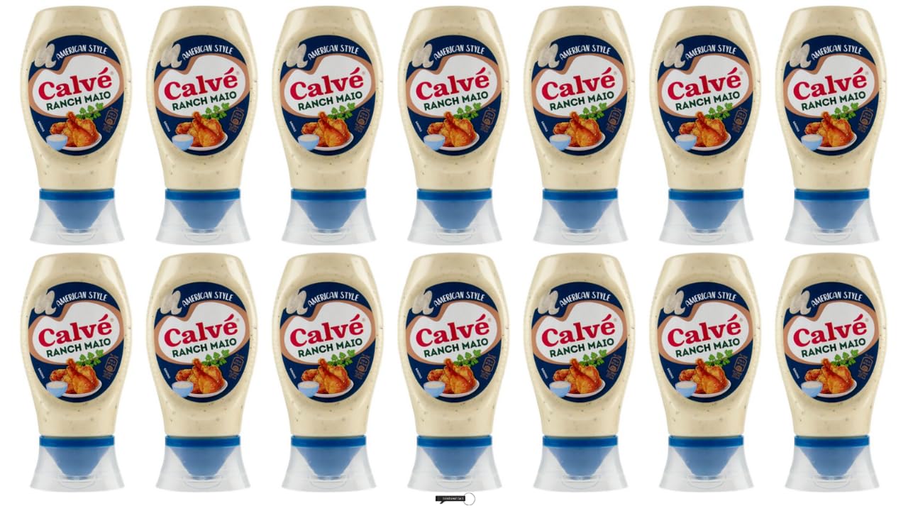 14X Calvé Ranch Maio Mayonnaise with Parsley and Buttermilk, 250 ml, Top-Down Format Rich and Creamy Flavour,+Italy shop Kostenloser Schlüsselanhänger