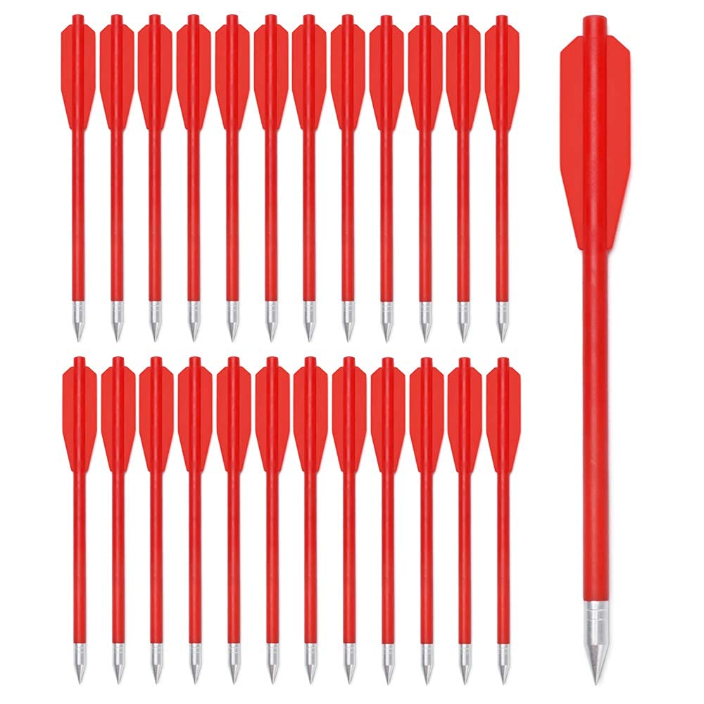 Crossbow Bolts Miniature Crossbows Arrows Plastic Body with Sharp Metal Point Tip (Pack of 12)