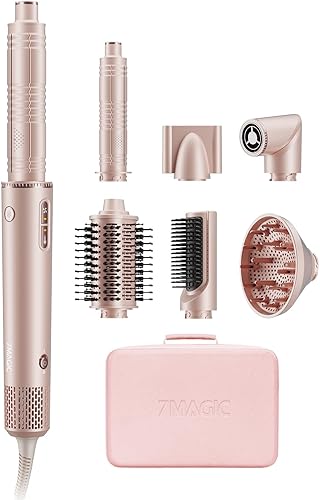 7MAGIC 7 in 1 Hair Styler & Hair Dryer Brush, Negative Ionic Hot Air Styler, 120 Volts, 1400W Powerful Blow Dryer Brush & Multi-Style for Straight,