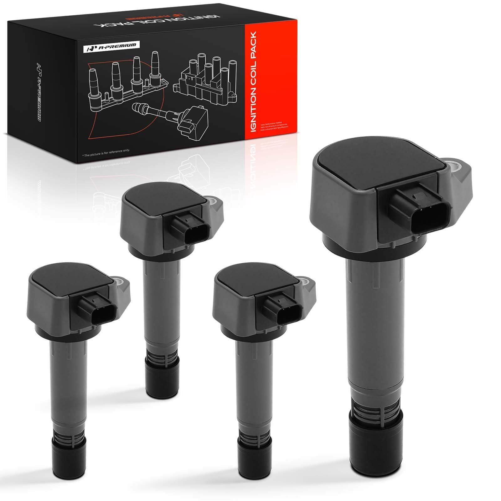 A-Premium Ignition Coils Pack Replacement for Honda Civic 2006-2011 I4 1.8L R18A1 30520RNAA01 4-PC Set-image-25