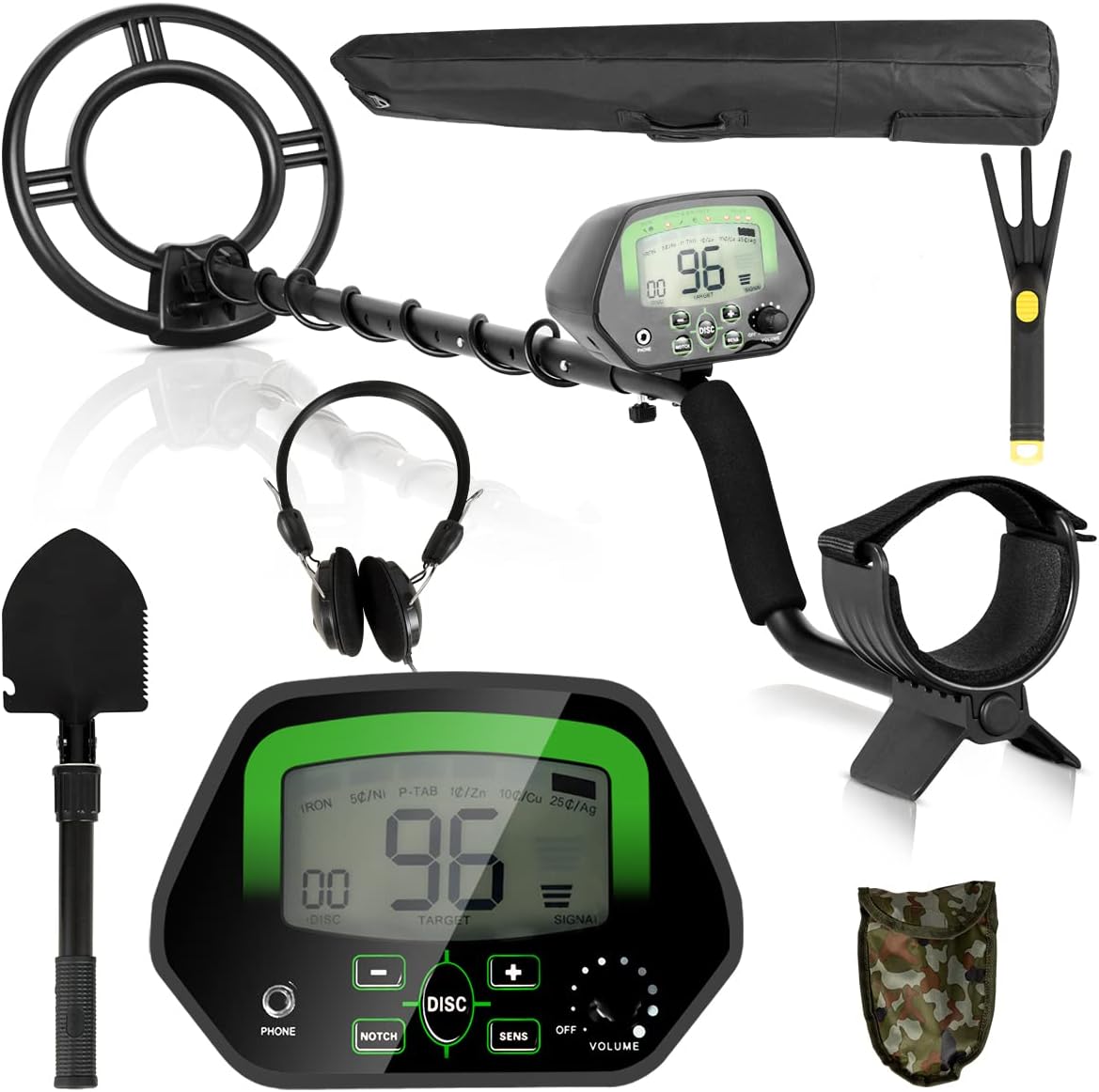 COSTWAY Metal Detector Kit for Adults and Kids, Adjustable High