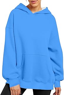 TURWXGSO Womens Casual Hoodies Pullover Tops Fleece Drawstring Long Sleeve Hoodie Sweatshirts Jumper With Pocket Solid Color Pullover Tops Women's Hoodie Sweatshirt Winter Outwear Plain Hooded Top