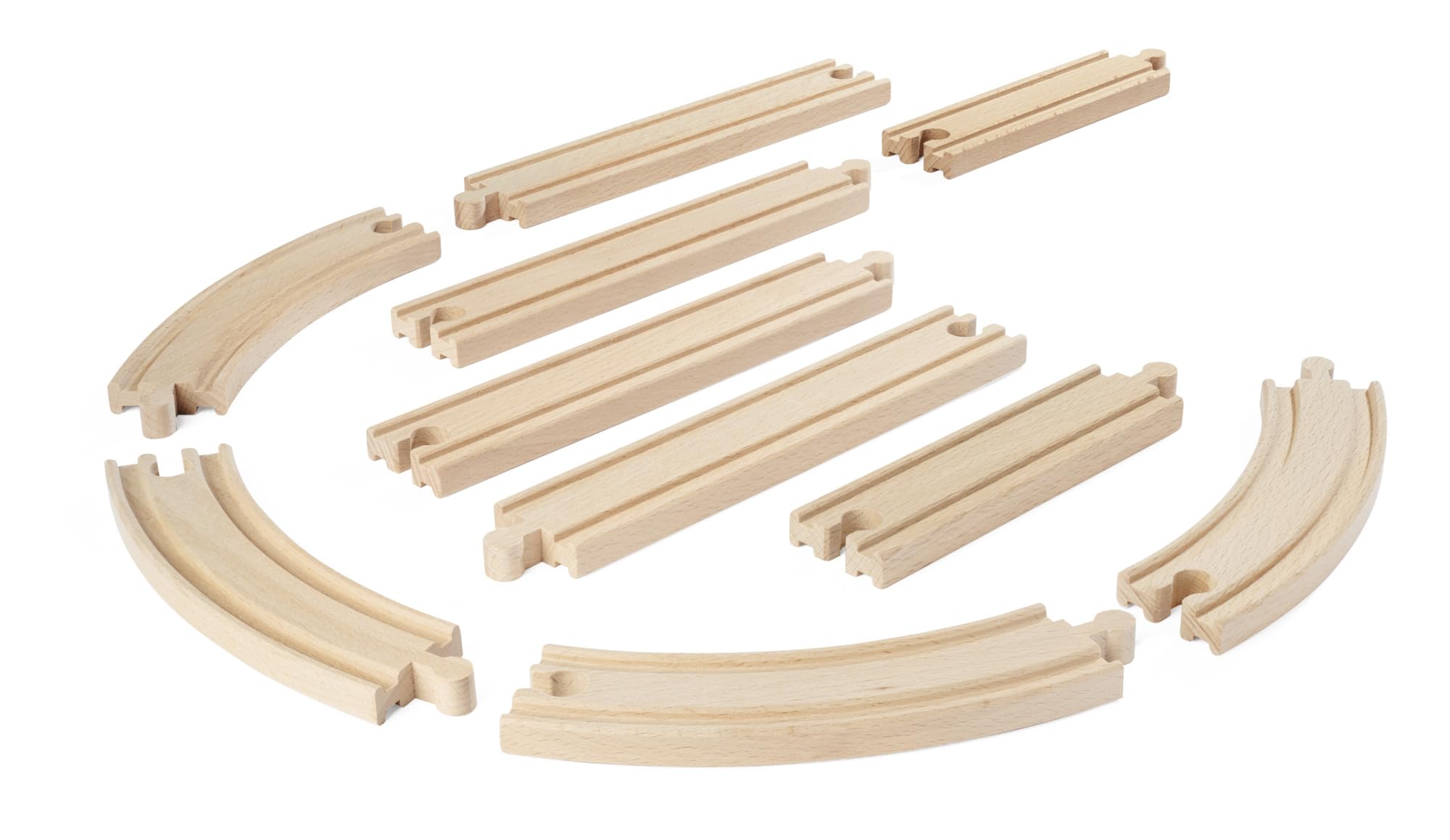 Eichhorn 100006403 Rail Set, 10 Pieces, FSC Certified Beech Wood, Can Be Installed with Other Rail Systems, Multi-Coloured