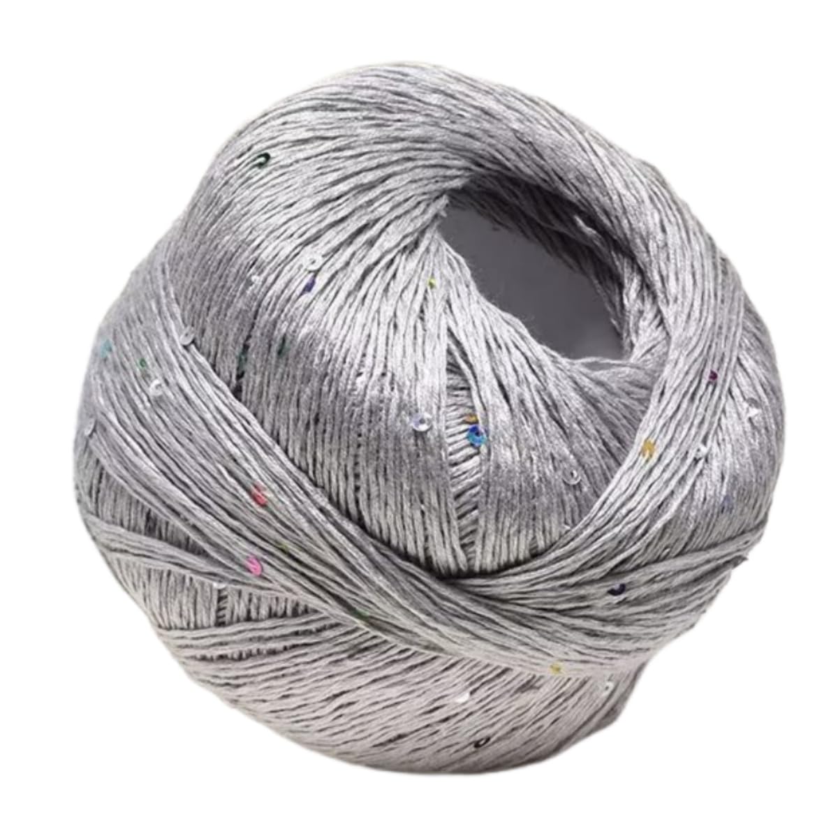 Silk Cotton Knitting Yarn, 100g Yarn with Sequins, Sweat-Absorbent, Heat Resistant, Skin-Friendly, Ideal for Clothes, Knitting Accessories and Crochet (Type 16)