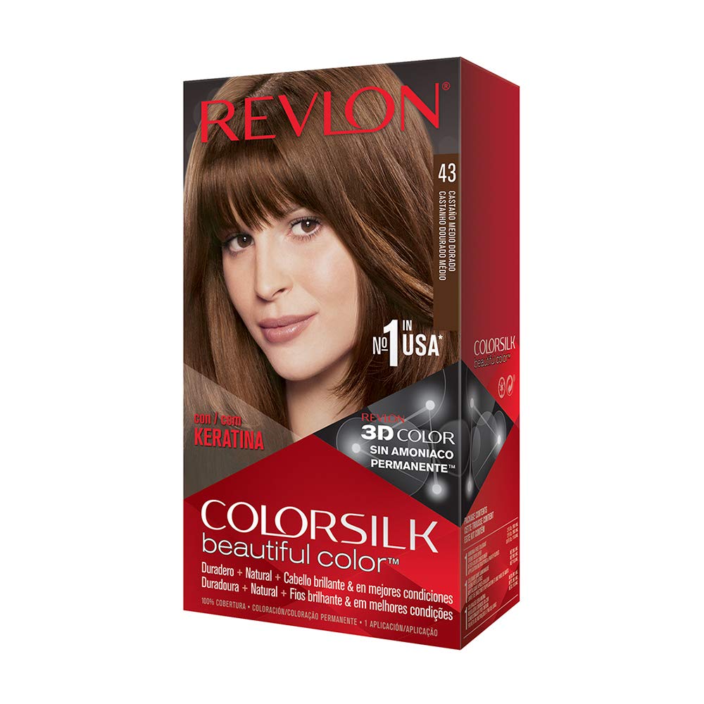 Amazon.com : Revlon Colorsilk Hair Color, Medium Golden Brown [43] 1 ea :  Chemical Hair Dyes : Beauty & Personal Care