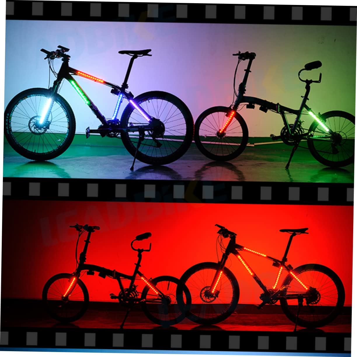 Sosoport Lot de 3 Feux de Vélo à 5 8 LED : 5 Couleurs 8 Modes Installation Facile Éclairage de Coffre de Vélo Feux de Jour Feu de Hayon