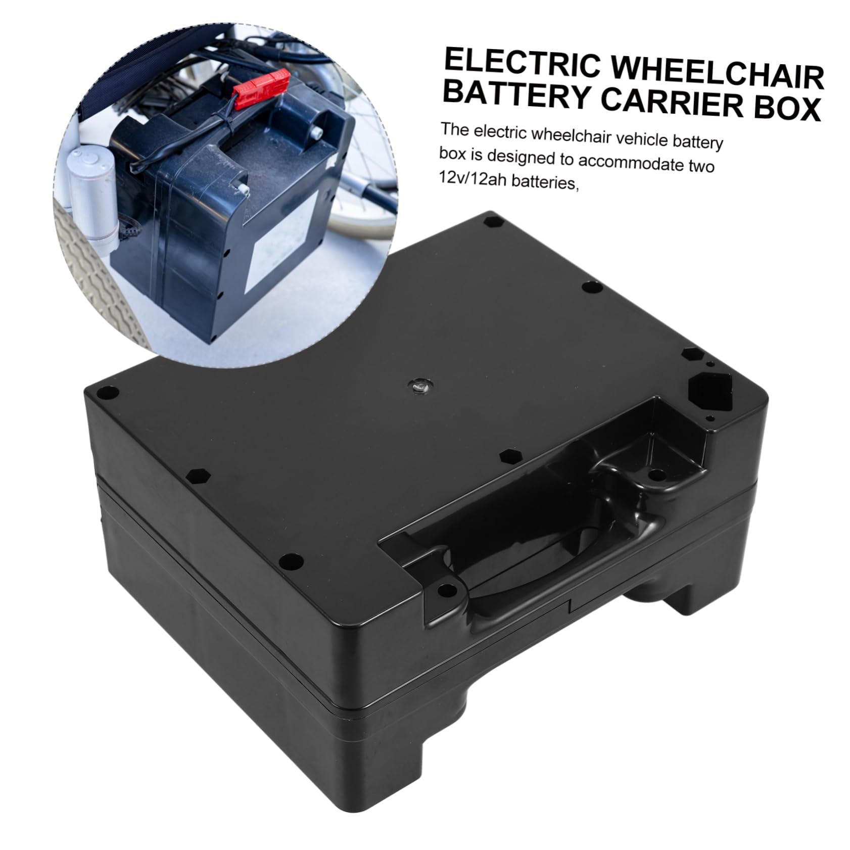 Porta Batteria Per Sedia Rotelle Elettrica Custodia Compatibile Design Compatto e Resistente Facile Installazione Per Uso Prolungato