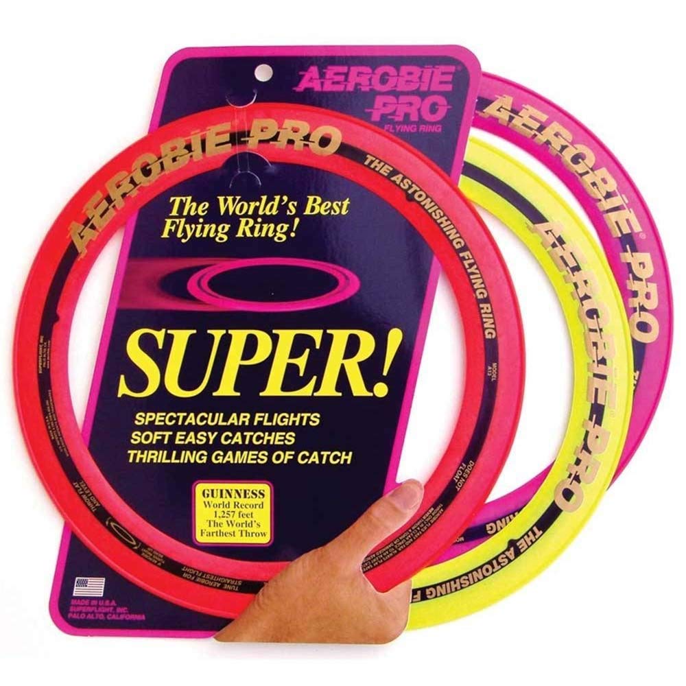 AerobiePro Flying Ring, Soft Rubber Edged, 13 Inch Diameter (3 Pack)