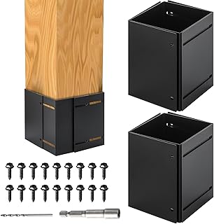 YOUEON 2 Pack Adjustable Post Protector (Range 3.3"-6") 304 Stainless Steel, Rustproof Surface, Protect Your Mailbox, Fences, Deck Railing, Swings, Easy to Install