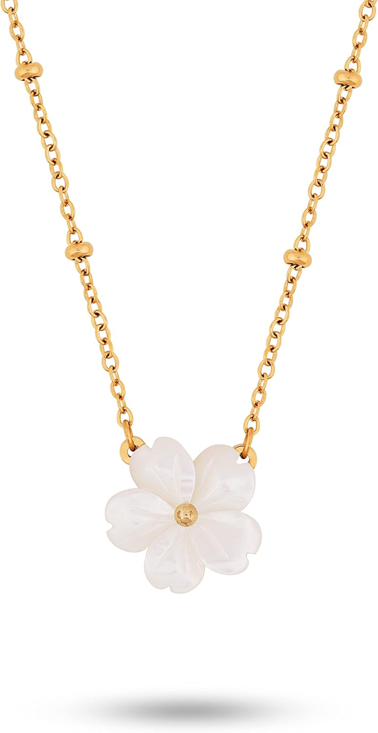 OJERRY Dainty Flower Pendant Neckalces for Women, Flower Jewelry Accessories for Women