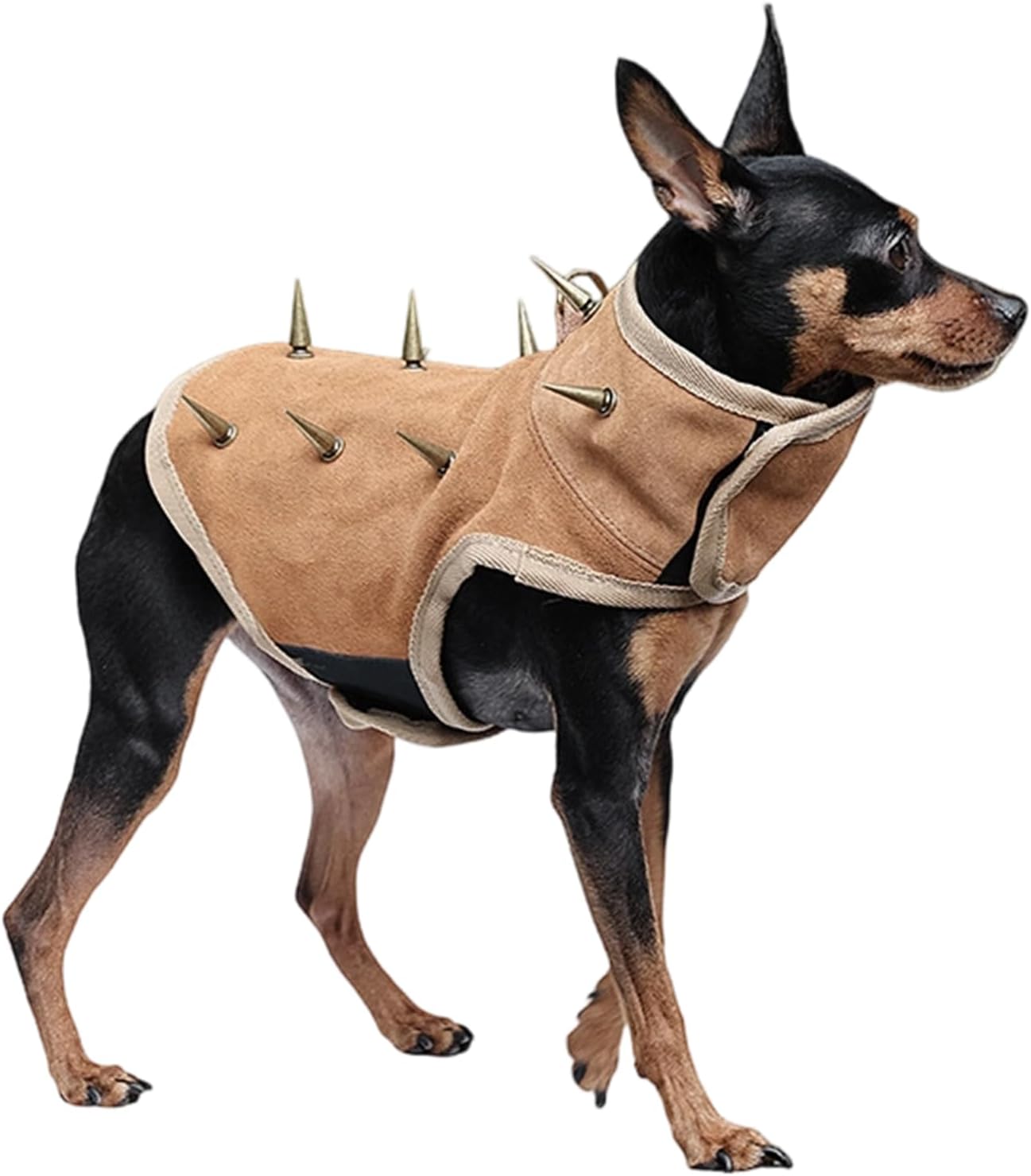 Dog Vest With Spikes For Small Dogs | Adjustable Pet Clothes - Protective Jacket Dog Harness With Removable Spikes | For Hiking Walking Hunting