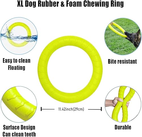 Miniatura 3 de Anillo de disco volador flotante indestructible para perros grandes, juguetes para masticadores, natación en la piscina, lanzar, atrapar, agarrar