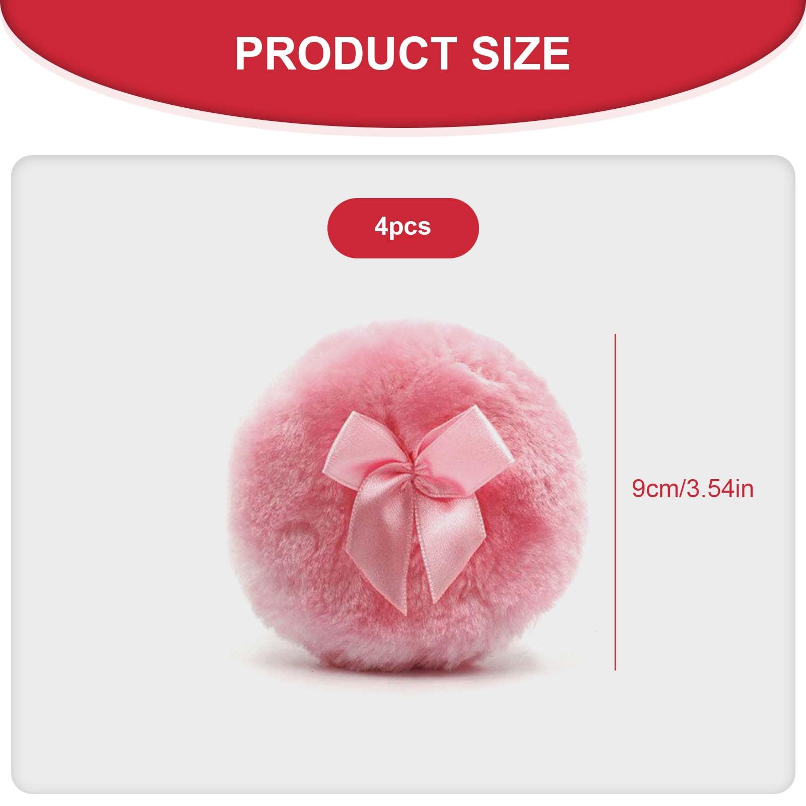 Powder Puff for Talcum Powder - 4 Pack 3.5 Inch Large Reusable Body Powder Puff, Pink, Beige, White, Green - Image 2