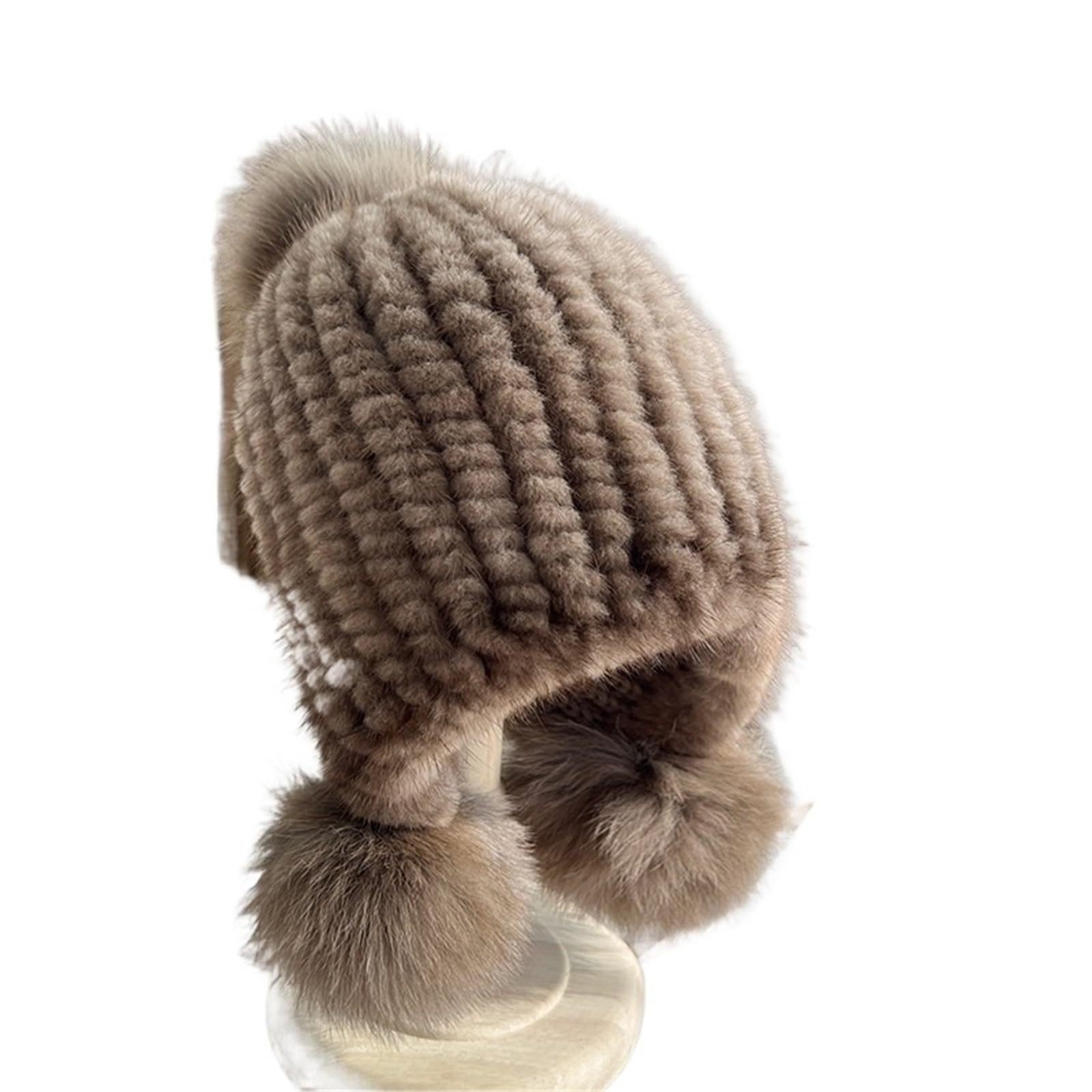 Cappellino Donna Invernale Cappello Invernale da Donna Berretto Caldo Lavorato a Maglia I Berretti a Spirale con Pompon sulla Parte Superiore