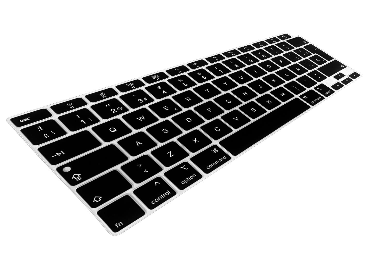 MyGadget Copritastiera QWERTY [Spagnolo] per Apple MacBook Air 13 (2020-2022 - A2179 | A2337 M1) - Copertura Silicone - Keyboard Protection Soft Nero