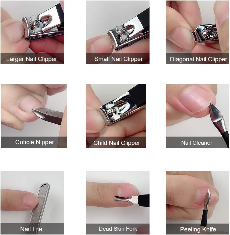 Keiby Citom Manicure Set 18pcs Professional Nail Clippers Kit Pedicure Care Tools-Stainless Steel Grooming Tools With Rose Gold PU Leather Case for Travel & Home (Pink) 8 612VZv2sCgL. AC SL1000