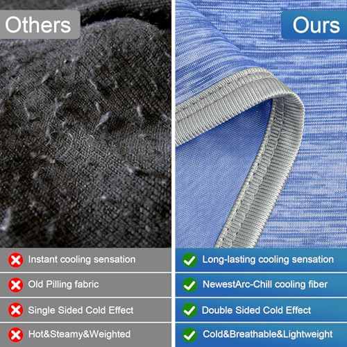 Image of KMUSET Cooling Blanket Throw (50 inchx60 inch), Double Sided Summer Cooling Blankets for Hot Sleepers & Night Sweats, Soft Lightweight Blanket for Beach, Sofa Bed Couch, Gifts for Women Men Greyish Blue