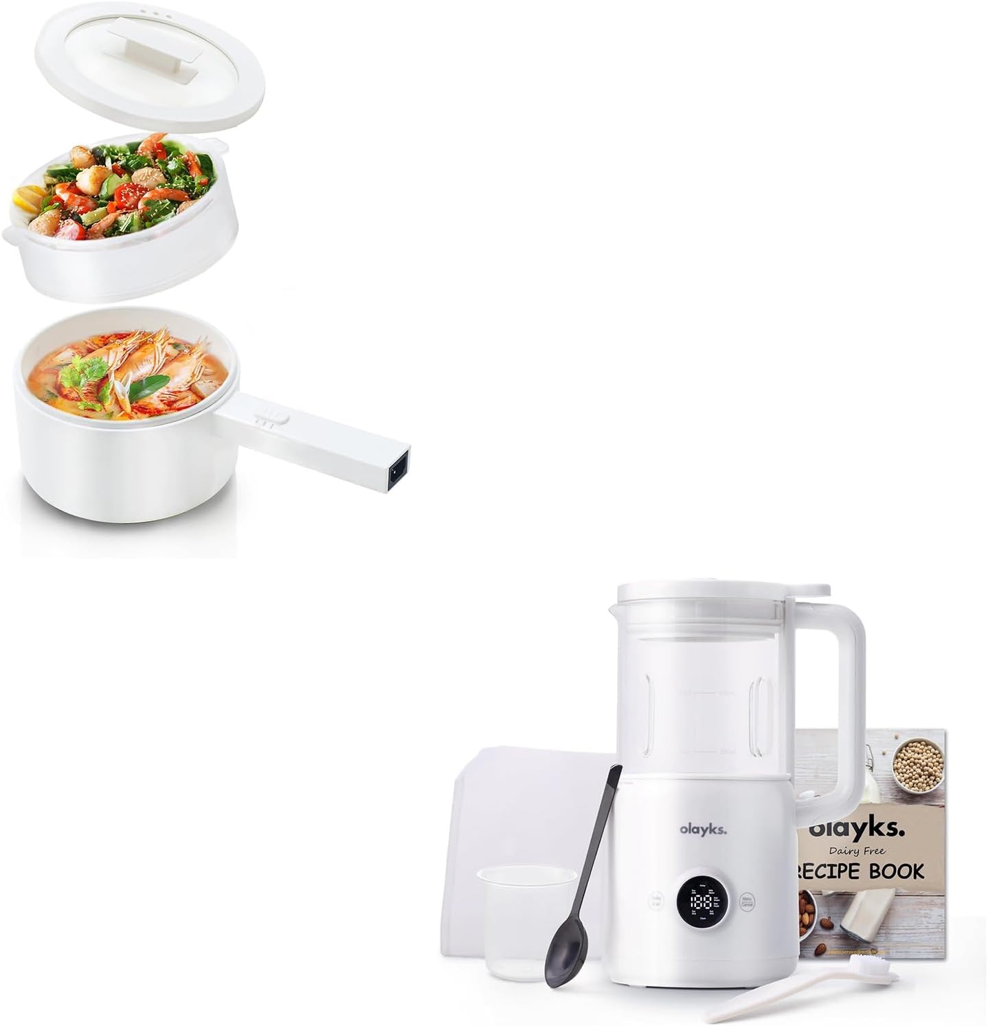 Olla Eléctrica Hot Pot con Vaporera 1.5L y Máquina Lechera de Soja