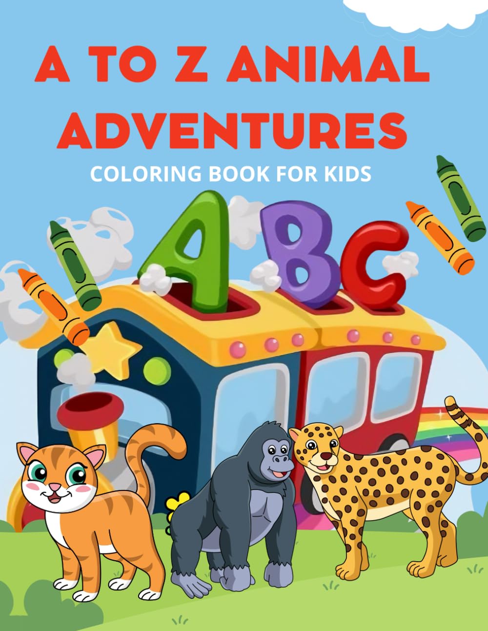 A to Z Animal Adventures: Coloring book for kids