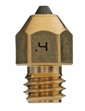 Diamondback Nozzles MK8 Compatible Polycrystalline Solid Diamond Tip 3D Printer Nozzles, Improved Extrusion, Any Filament, Long Life, Wear Resistant, Layer Adhesion, USA Made (0.4mm)