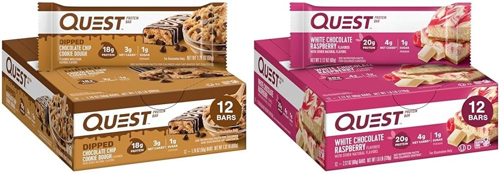 Amazon.com: Quest Nutrition Dipped Chocolate Chip Cookie Dough Protein ...