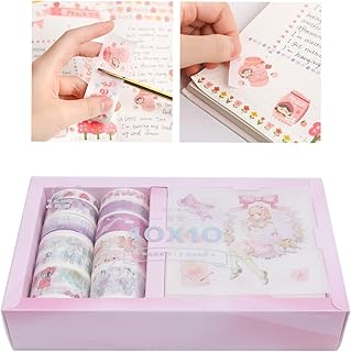 PRETYZOOM 10 Roll Washi Paper Tape Set for Journals and Scrapbooks Decor...