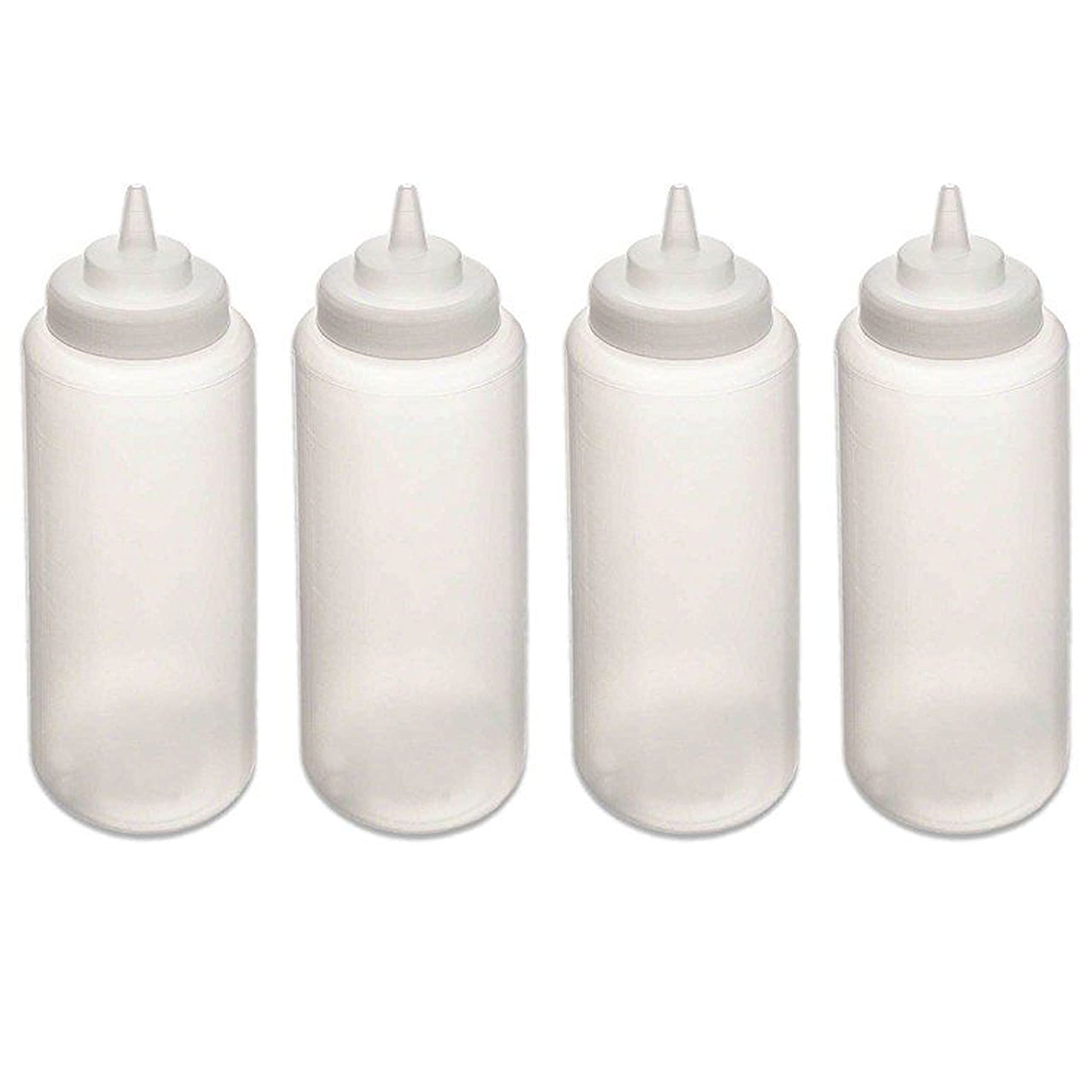 GIRHLMRX 4 Pc Squeeze Bottles Ketchup Mustard BBQ Containers Dispenser Kitchen Condiments
