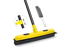 Rubber Broom with Squeegee: Effortless Hair Removal and Surface Cleaning