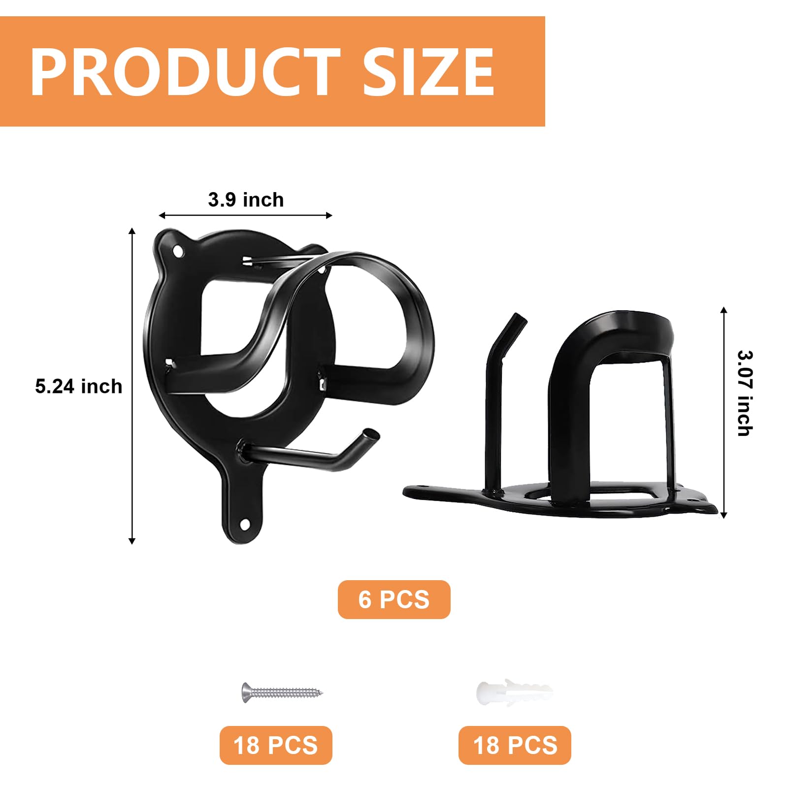 Cabestro Para Caballos, 6 Piezas de Soportes de Brida Para Caballos Soporte de Brida de Metal Ganchos de Brida Equipados Con Tubos de Expansión Y Tornillos Para Cuarto de Aperos Granero Establo(Negro)