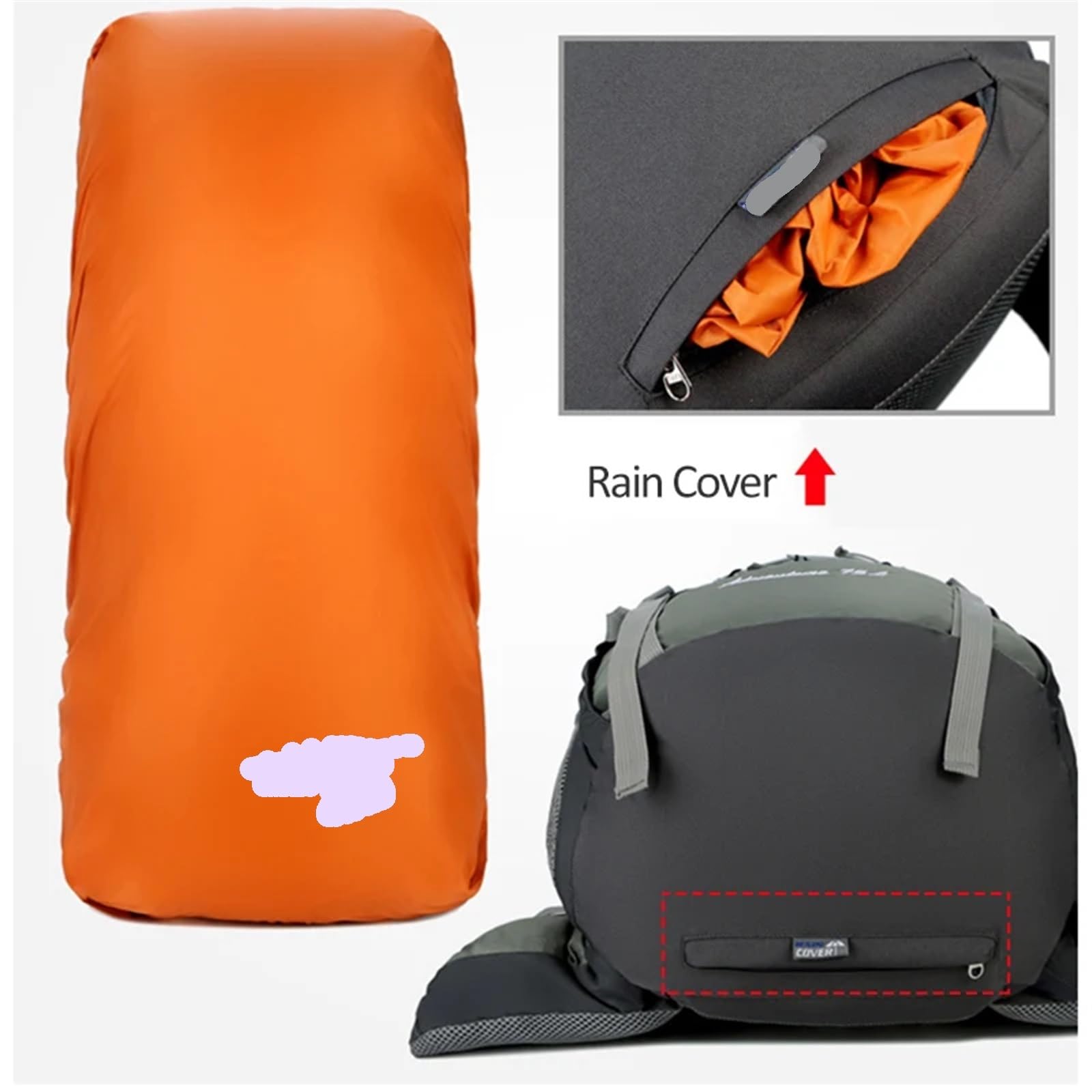 Zaino Da Trekking Zaino da campeggio da 75 litri Borsa sportiva da viaggio con copertura antipioggia Arrampicata Alpinismo Trekking Zaino da esterno Borsa da trekking Borsa a tracolla da uomo(Black)