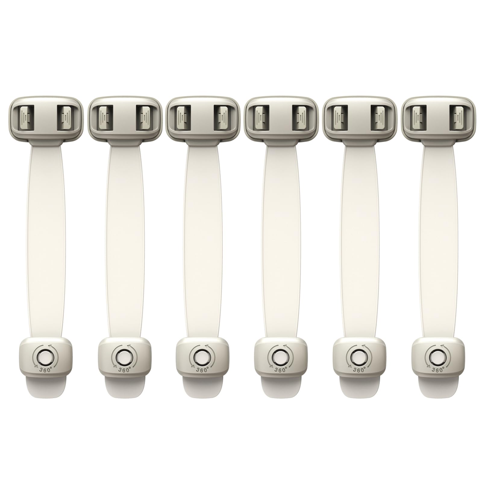 ANYPER 6Pcs Safety Solution Baby Locks, Child Safe Cabinet Proofing, 3M Adhesive Cabinet Door Latches with No Screws & Magnets for Furniture, Kitchen Appliances, and Toilet Seats (Grey)